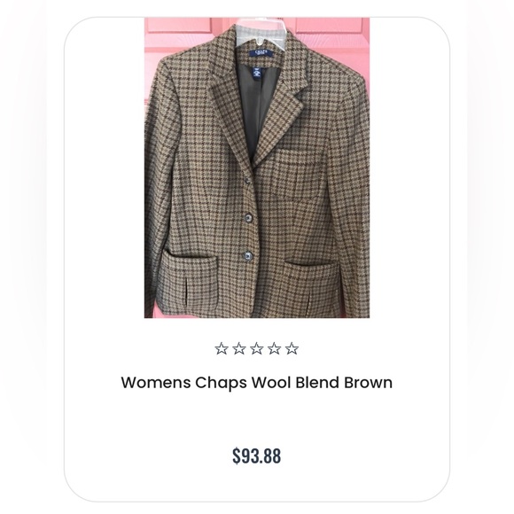 Vintage Ralph Lauren Chaps! 💞Wool Blend Brown Chaps Houndstooth Riding Jacket - Picture 4 of 16